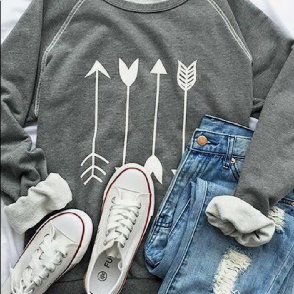 XL sweatshirt w/ arrows. Slightly cropped.